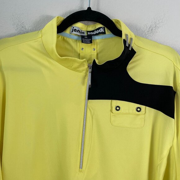 Jamie Sadock Womens Plus XXL Yellow Black 1/4 Zip Long Sleeve Golf Shirt Top - Picture 9 of 11